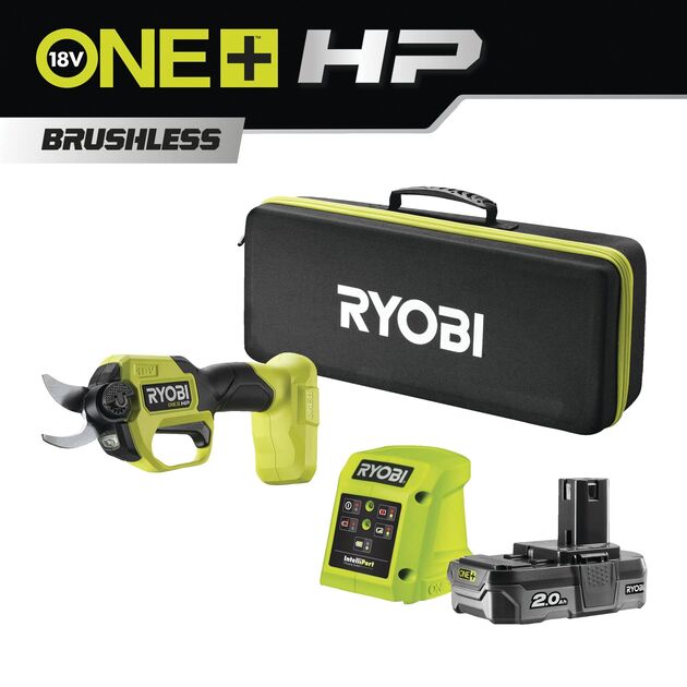 Ryobi Секатор акумуляторний ONE+ HP RY18SCXA-120T 18В акб 1х2А·год ЗП d різа 28мм 0.83кг кейс, фото , зображення 3 | SNABZHENIE.com.ua