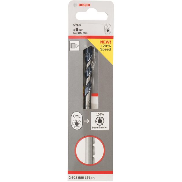 Bosch Свердло по бетону CYL-5, 8х50х100мм, фото , изображение 2 | SNABZHENIE.com.ua
