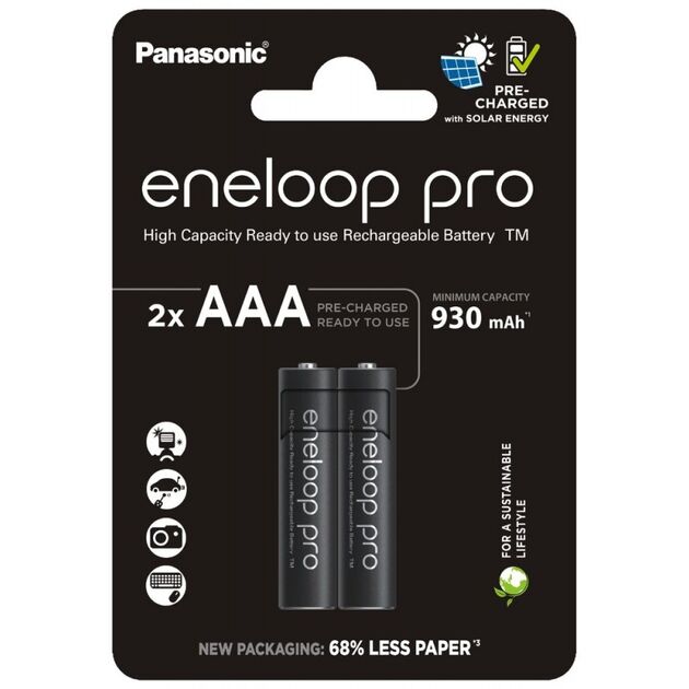 Акумулятор Panasonic Eneloop NI-MH  Pro AAA 930 мАг, 2 шт., фото , зображення 2 | SNABZHENIE.com.ua