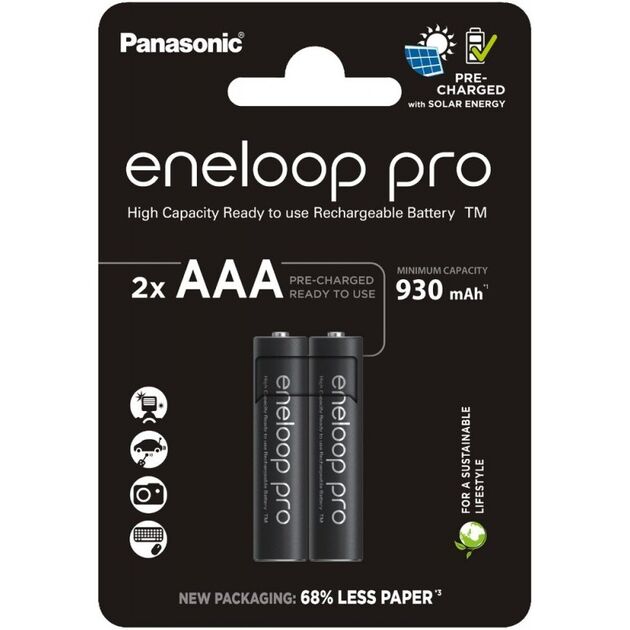 Акумулятор Panasonic Eneloop NI-MH  Pro AAA 930 мАг, 2 шт., фото  | SNABZHENIE.com.ua