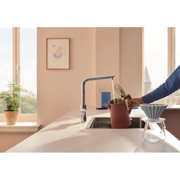 Змішувач для кухні Grohe Blu Pure Minta, довж.виливу - 221мм, поворотний, 2 води, хром, фото , зображення 3 | SNABZHENIE.com.ua