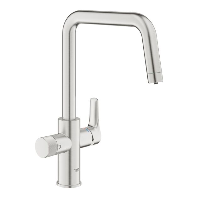 Змішувач для кухні Grohe Blue Pure Start, довж.виливу - 223мм, поворотний, 1+1 фильтр, супер сталь, фото , изображение 2 | SNABZHENIE.com.ua