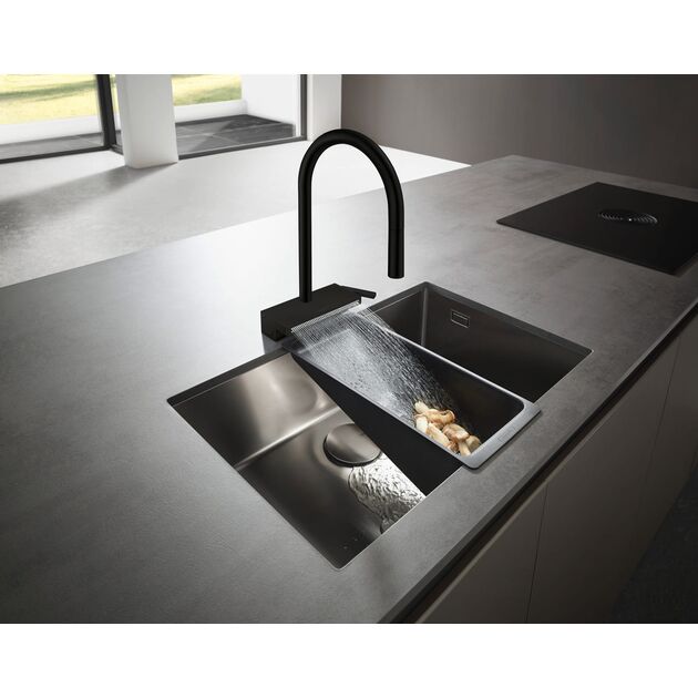 Змішувач для кухні Hansgrohe Aquno Select M81, довж.виливу - 220мм, поворотний, витяжний, 1 важіль, чорний матовий, фото , зображення 3 | SNABZHENIE.com.ua
