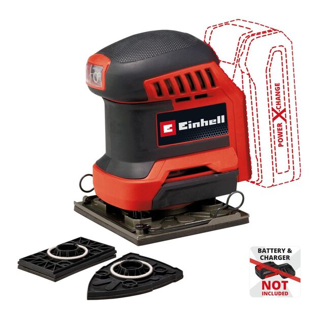 Einhell Шліфмашина вібраційна акумуляторна TE-OS 18/113 3X Li - Solo 18, 113х101мм 1.04кг без АКБ і ЗП, фото , зображення 2 | SNABZHENIE.com.ua
