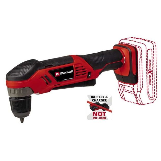 Einhell Дриль кутова акумуляторна TE-AD 18 Li - Solo PXC 18В 1100 об·хв 45Нм патрон 10мм 1.22кг без АКБ та ЗП, фото , зображення 2 | SNABZHENIE.com.ua
