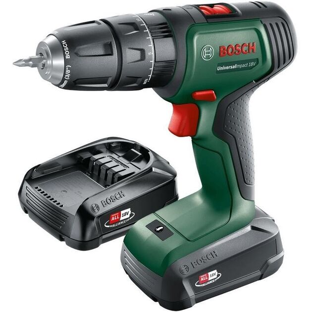 Bosch Шурупокрут-дриль акумуляторний UniversalImpact 18В 2х1.5А·год 20Нм 0-440·0-1450об·хв кейс ЗП 1.3кг, фото  | SNABZHENIE.com.ua
