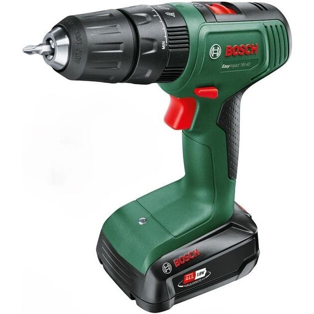 Bosch Шурупокрут-дриль акумуляторний EasyImpact 18V-40 18В 2х2А·год 20·38Нм 0-430·0-1630об·хв кейс ЗП набір з 34 предметів (АС Xline) 1.4кг, фото  | SNABZHENIE.com.ua