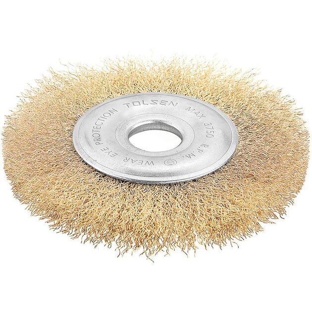 Tolsen Щітка дискова Профі, рифлений дріт 0.3мм, діаметр 125мм, посадковий розмір 22.2мм, фото  | SNABZHENIE.com.ua