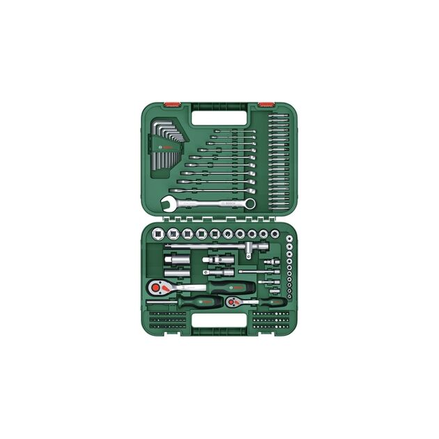 Bosch Набір інструментів, 1/2", 1/4", 132шт, CrV, фото , зображення 3 | SNABZHENIE.com.ua