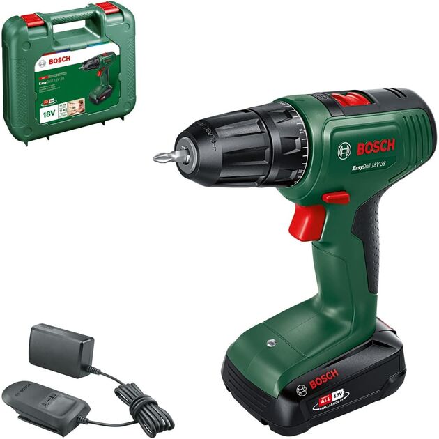 Bosch Шурупокрут-дриль акумуляторний EasyImpact 18V-38 18В 1х2А·год 20·38Нм 0-430·0-1630об·хв кейс ЗП 1.4кг, фото , зображення 2 | SNABZHENIE.com.ua