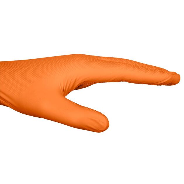 Рукавички перфоровані нітрилові, помаранчеві, 50 шт., розмір L NEO, фото , зображення 3 | SNABZHENIE.com.ua
