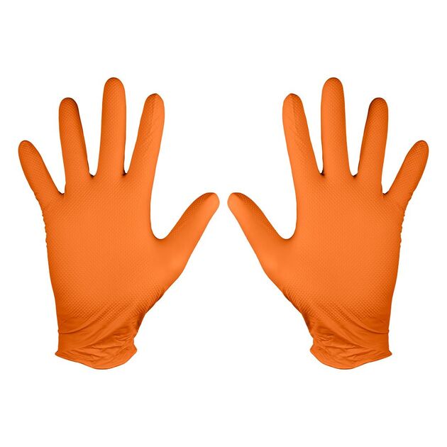 Рукавички нітрилові перфоровані, помаранчеві, 50 шт., розмір М NEO, фото , зображення 2 | SNABZHENIE.com.ua
