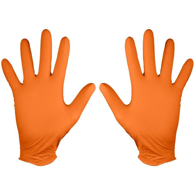 Рукавички нітрилові перфоровані, помаранчеві, 50 шт., розмір XL NEO, фото  | SNABZHENIE.com.ua