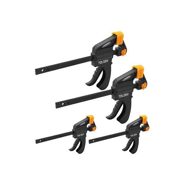 Tolsen Струбцина, набір 4шт, 4" 2шт, 6" 2 шт, храповий механізм, пластик, фото , изображение 2 | SNABZHENIE.com.ua