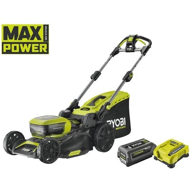 Ryobi Газонокосарка акумуляторна Max Power RY36LMX46A-150 36В акб 1х5А·год 46см 55л 25-75мм 22.5кг, фото  | SNABZHENIE.com.ua