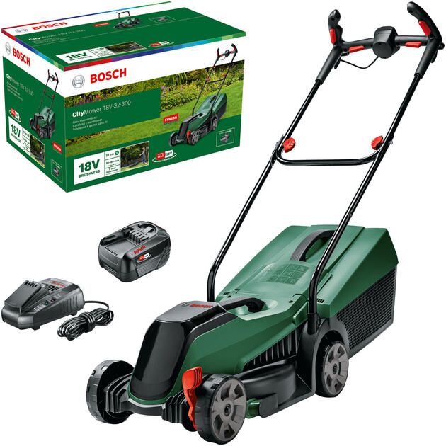 Bosch Газонокосарка акумуляторна CityMower 18V-32-300 18В акб 1х4А·год 31л 30-60мм 9.4кг, фото  | SNABZHENIE.com.ua