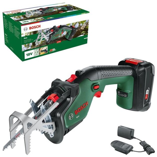 Bosch Пила шабельна акумуляторна KEO 18В 1х2А·год пропил 80мм хід 20мм 1.4кг, фото  | SNABZHENIE.com.ua