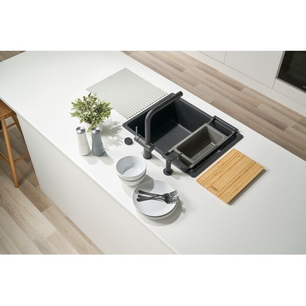 Набір аксесуарів Franke All In 3, коландер, дошка, килимок-сушарка, утримувач, фото , зображення 3 | SNABZHENIE.com.ua