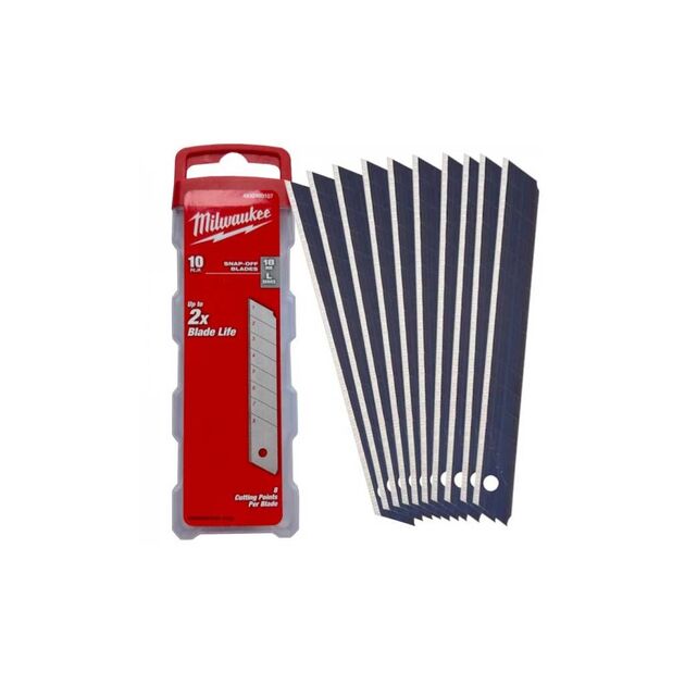 Сегментированные лезвия 18 мм Milwaukee (10 шт/упак), фото , изображение 2 | SNABZHENIE.com.ua