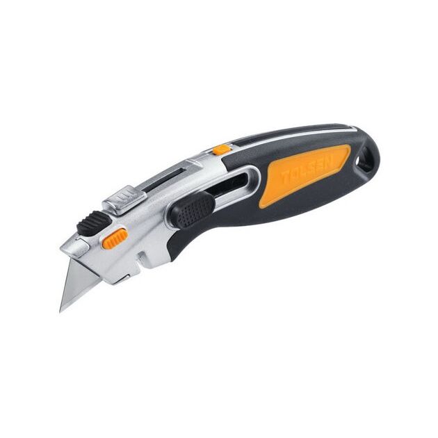 Tolsen Ніж будівельний трапецієподібний SK2, корпус з алюмінію, фото  | SNABZHENIE.com.ua