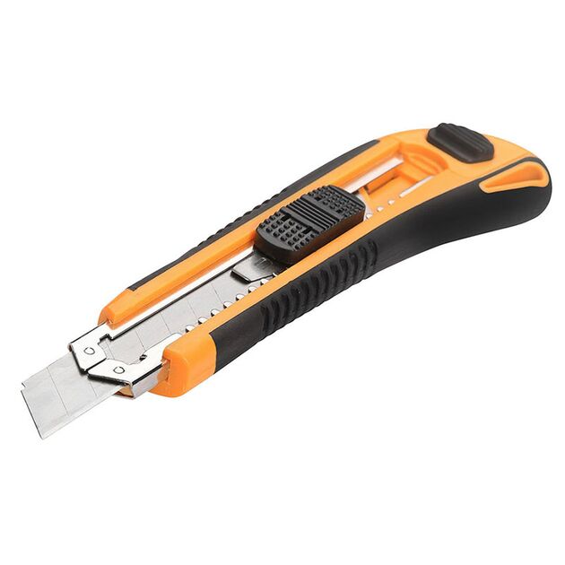 Tolsen Ніж будівельний сегментований Ерго, 18мм, корпус з ABS-пластику та термопластикової гуми, 170мм, фото , изображение 2 | SNABZHENIE.com.ua