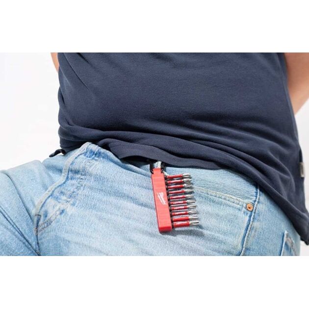 Набор бит и держателя с карабином 10 шт MILWAUKEE, фото , изображение 3 | SNABZHENIE.com.ua