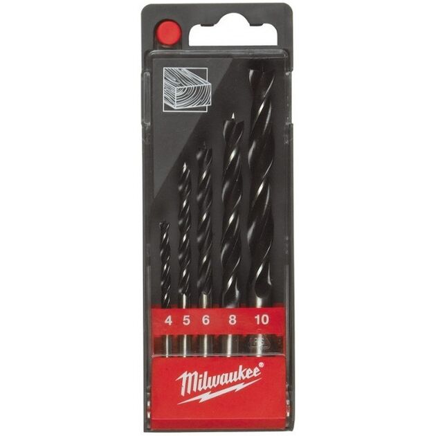 Набор сверл по дереву 5 шт. трехточечных DIN 7487 MILWAUKEE, фото  | SNABZHENIE.com.ua