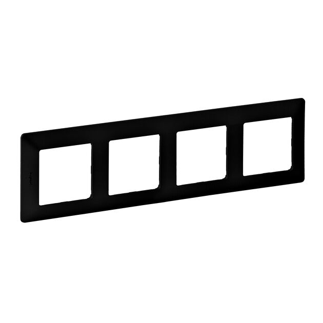 Legrand Рамка 4 пости Valena Life, матовий чорний, фото , изображение 2 | SNABZHENIE.com.ua