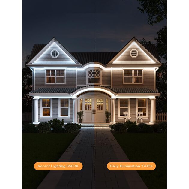 Govee Стрічка світлодіодна розумна H70A1 Phantasy Outdoor LED, 10м, RGBICWW, WI-FI/Bluetooth, білий, фото , зображення 3 | SNABZHENIE.com.ua
