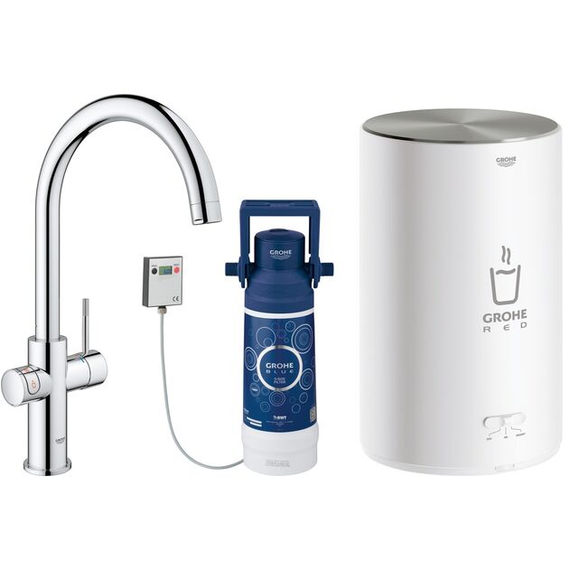Комплект змішувача для кухні GROHE Red Duo і бойлерна система M розміру, фото  | SNABZHENIE.com.ua