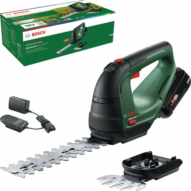 Bosch Ножиці для трави акумуляторні AdvancedShear 18V-10 + насадка кущоріз 10/20см крок різу 8мм 1xPBA 2.0Ah 2.45кг, фото , изображение 3 | SNABZHENIE.com.ua