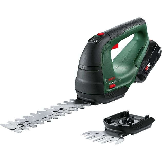 Bosch Ножиці для трави акумуляторні AdvancedShear 18V-10 + насадка кущоріз 10/20см крок різу 8мм 1xPBA 2.0Ah 2.45кг, фото , изображение 2 | SNABZHENIE.com.ua