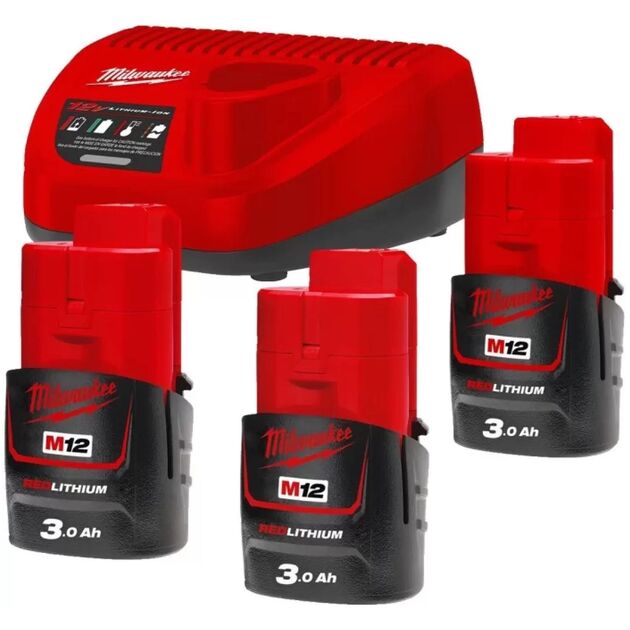 Энергокомплект M12 NRG-303 (3шт + З/У С12С) MILWAUKEE, фото  | SNABZHENIE.com.ua