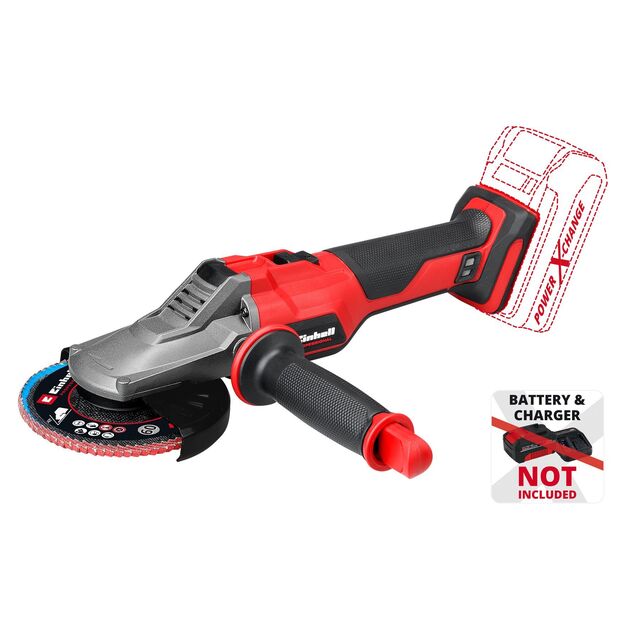 Шліфмашина кутова акумуляторна Einhell TP-AG 18/125 F Li BL - Solo, PXC, 18В, безщіткова, 125 мм, 8500 об/хв, плаский редуктор, 1.57кг (без АКБ та ЗП), фото , изображение 2 | SNABZHENIE.com.ua