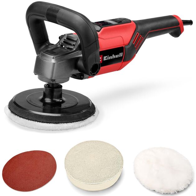 Полірувальна машина Einhell CC-PO 1100/150 CE, 1100 Вт, 150 мм, 500-3500 об/хв, підтримка обертів, 2.11 кг, фото  | SNABZHENIE.com.ua