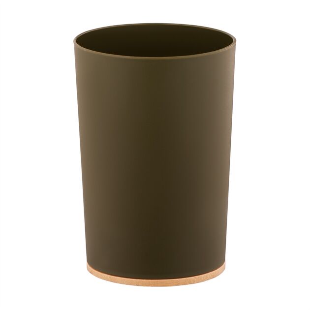 Склянка для зубних щіток ARDESTO Minimalism 7.8x11.3см, поліпропілен, бамбук, зелений темний, фото , изображение 3 | SNABZHENIE.com.ua