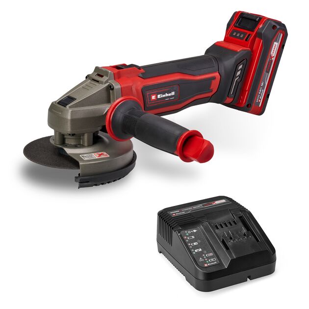 Шліфмашина кутова акумуляторна Einhell TE-AG 18/125-2 Li 1x4.0 Ah, PXC, 18В, акумулятор 4 Аг, 125 мм, 8500 об/хв, 2.32 кг, фото , зображення 2 | SNABZHENIE.com.ua