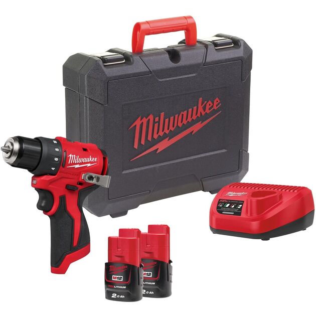 Дрель-шуруповёрт аккумуляторная бесщёточная MILWAUKEE M12 BLDDRC-202С (40Нм) (ЗУ+2акк.Х2Ач+кейс), фото , зображення 2 | SNABZHENIE.com.ua