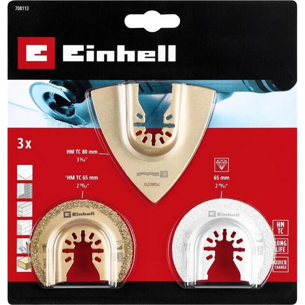 Набір насадок для реноватору Einhell для плитки 3шт, фото , изображение 2 | SNABZHENIE.com.ua