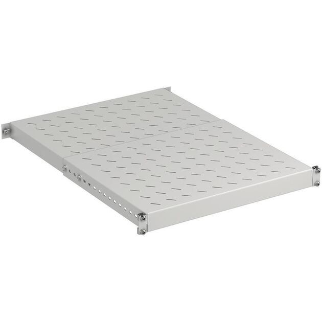 Полиця ZPAS 19", 1U, регульована, глибина 350-600 мм, 150кг максимально, сіра, фото  | SNABZHENIE.com.ua