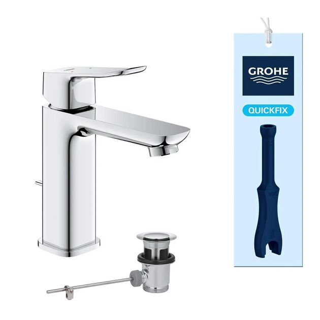Змішувач для раковини Grohe QuickFix Dice M-розміру, довж. виливу - 116мм, неповоротний, 1 важіль, хром, фото , изображение 2 | SNABZHENIE.com.ua