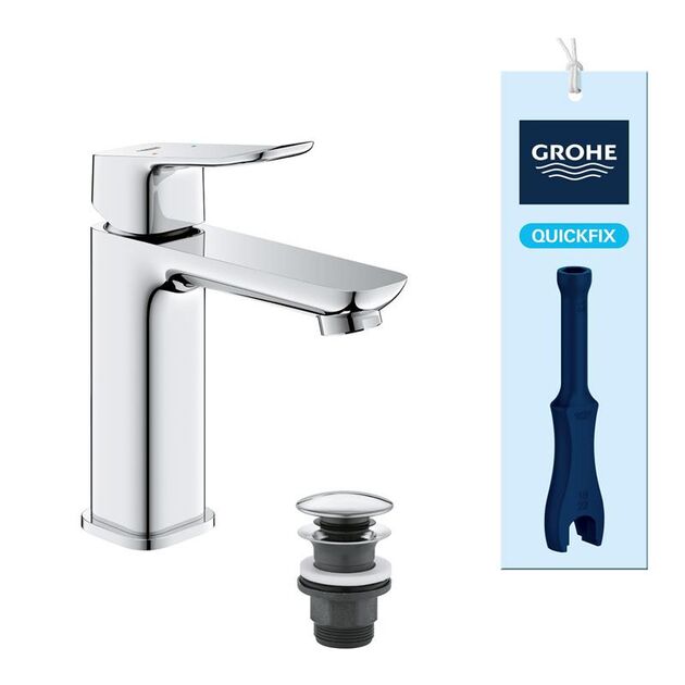 Змішувач для раковини Grohe QuickFix Dice M-розміру, довж. виливу - 116мм, неповоротний, 1 важіль, хром, фото , изображение 2 | SNABZHENIE.com.ua