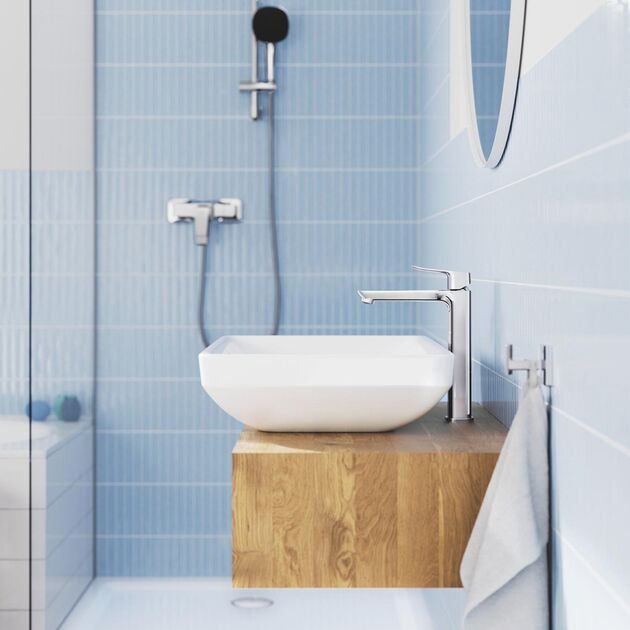 Змішувач для раковини Grohe QuickFix Dice XL-розміру, довж. виливу - 161мм, неповоротний, 1 важіль, хром, фото , изображение 3 | SNABZHENIE.com.ua