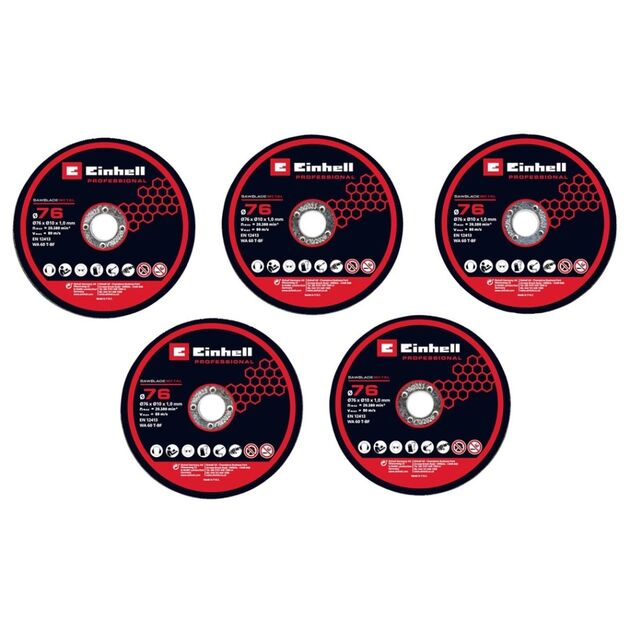 Диск відрізний Einhell TP-CO 18/76-C Li BL 76х10мм по металу 5шт, фото  | SNABZHENIE.com.ua