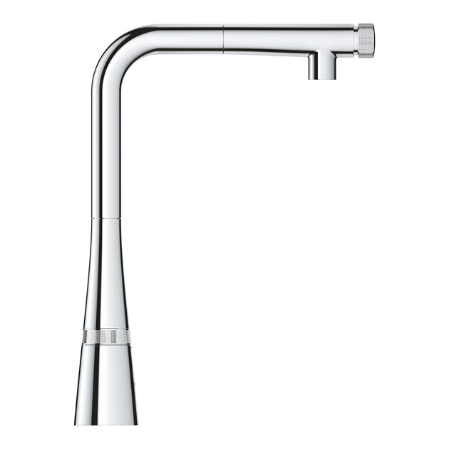 Змішувач для кухні Grohe Scala Smart Control, довж.виливу - 318мм, поворотний/витяжний, кнопка/обертова рукоять, хром, фото , изображение 3 | SNABZHENIE.com.ua