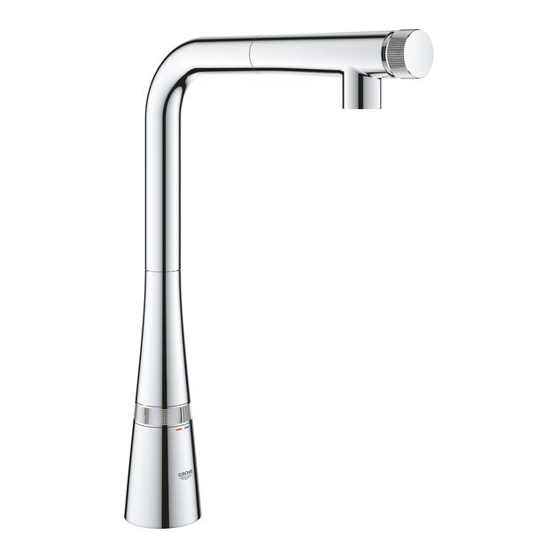 Змішувач для кухні Grohe Scala Smart Control, довж.виливу - 318мм, поворотний/витяжний, кнопка/обертова рукоять, хром, фото , изображение 2 | SNABZHENIE.com.ua