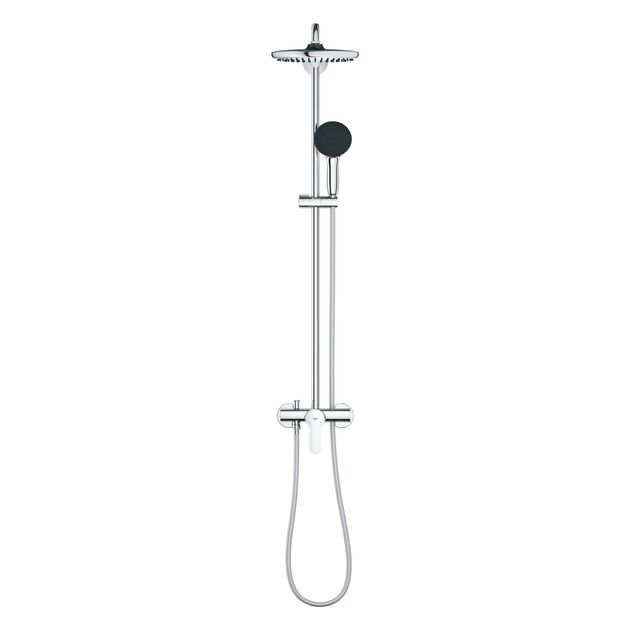Душова система Grohe Vitalio Start System 250 зі із одноважільним змішувачем для душу, верхній душ, лійка, кріпл. - на стійці, хром, фото , изображение 3 | SNABZHENIE.com.ua