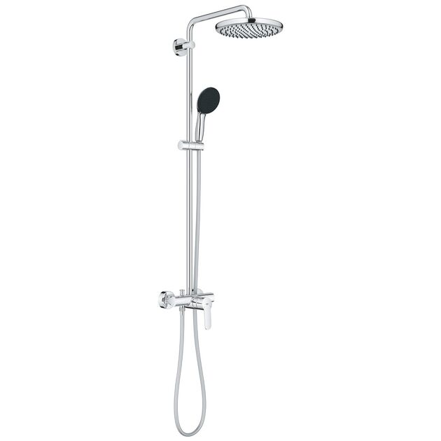 Душова система Grohe Vitalio Start System 250 зі із одноважільним змішувачем для душу, верхній душ, лійка, кріпл. - на стійці, хром, фото  | SNABZHENIE.com.ua