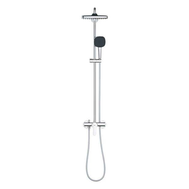 Душова система Grohe QuickFix Vitalio Comfort 250 зі із одноважільним змішувачем для душу, верхній душ, лійка, кріпл. - на стійці, хром, фото , зображення 3 | SNABZHENIE.com.ua