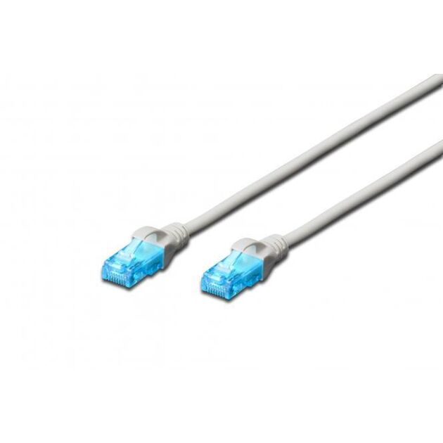 Патч-корд 2E CAT 5e, UTP, 0.50м, 26AWG, RJ45, 7/0.16, Cu, LSZH, сірий, фото , зображення 2 | SNABZHENIE.com.ua
